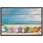 Coastal Beach " Colorful Beach Chairs On The Soft Sand Beach " - Image 3