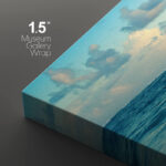 Coastal Beach Sunrise On Ocean Waves Crashing Bright Photo Framed Canvas 3 Pieces Print Wall Art - Image 3