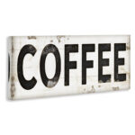 Coffee Typography Vintage Sign by Jennifer Pugh - Textual Art Print
