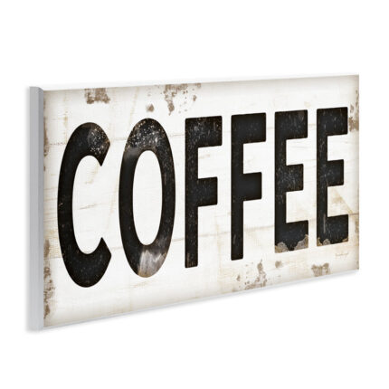 Coffee Typography Vintage Sign by Jennifer Pugh – Textual Art Print - Chic Decora