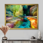 Colorful Motion Gradients Of Surreal Mountains And Clouds - Abstract Wall Art