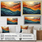 Coral Teal Bold Mountains Landscape - Mountain Wall art - Bold Valley Wall art Decor - Image 3