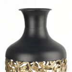 Cory-Lee Matte Black Large Floor Vase, Gold Baroque Vines, Metal Flower Vase(Set Of 3) - Image 3