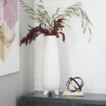 Cosmoliving By Cosmopolitan White Ceramic Contemporary Vase - Image 4