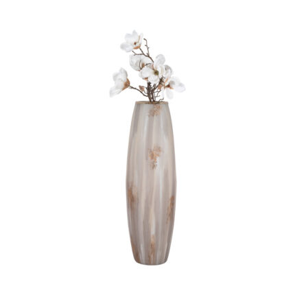 Curved Home Decor Vase Accent â€“ Decorative Table Vase with Floor Vase Styling â€“ Ideal Flower Vase for Mantels, Entryways, or Shelf Displays - Chic Decora