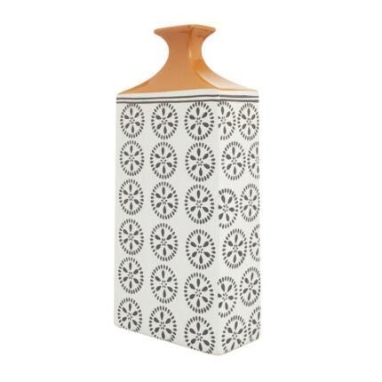 Cyree Ceramic Floral Decorative White Vase with Orange Tops - Chic Decora