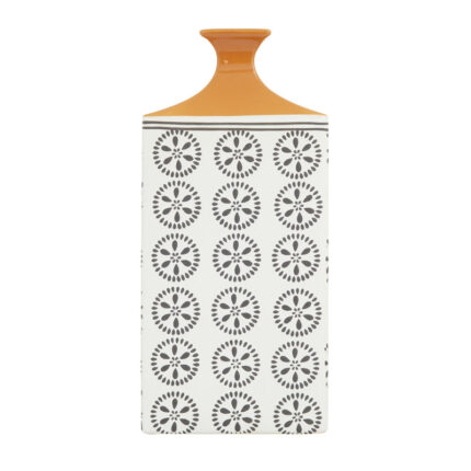 Cyree Ceramic Floral Decorative White Vase with Orange Tops - Chic Decora