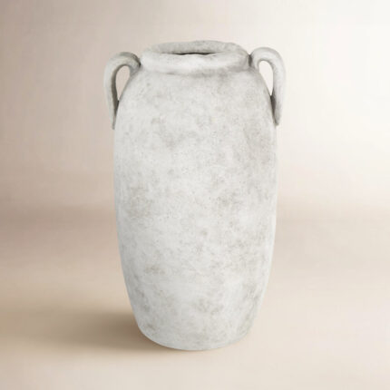 Daffodil Cole And Ceramic Antique Style Textured Vase With Handles - Chic Decora