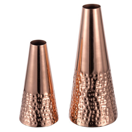 Dagenham 2-Piece Hammered Metal Table Vase