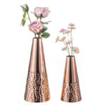 Dagenham 2-Piece Hammered Metal Table Vase - Image 2
