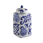 Dareese 9.44" Handmade Blue White Chinoiserie Ceramic Ginger Jar/Table Vase - Image 3