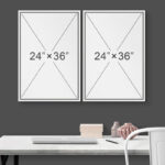 Dark Gray Tan Plant Leaf Fern Neutral Minimalist Decor Modern Framed Canvas 2 Pieces Print Wall Art - Image 3