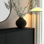 Dasan Modern Black and Gold Studded Stoneware Vase - Image 4