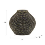 Dasan Modern Black and Gold Studded Stoneware Vase - Image 5