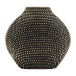 Dasan Modern Black and Gold Studded Stoneware Vase - Image 8