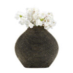Dasan Modern Black and Gold Studded Stoneware Vase - Image 2