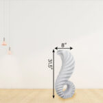 Davisson Tall Classic White Fiberglass Horn Floor Vase, 32 Inch High Unique Decorative for Dried Flower - Image 4