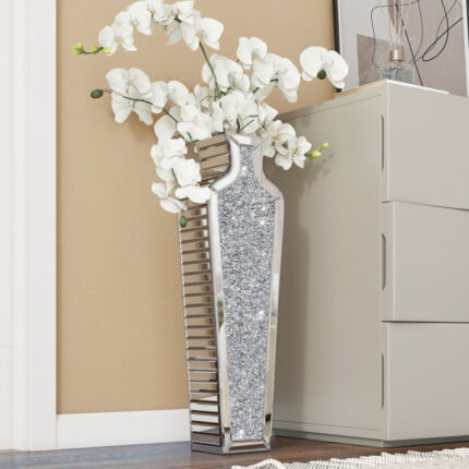 DeGrailly Crystal Glass Floor Vase - Chic Decora