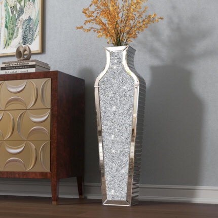 DeGrailly Crystal Glass Floor Vase - Chic Decora