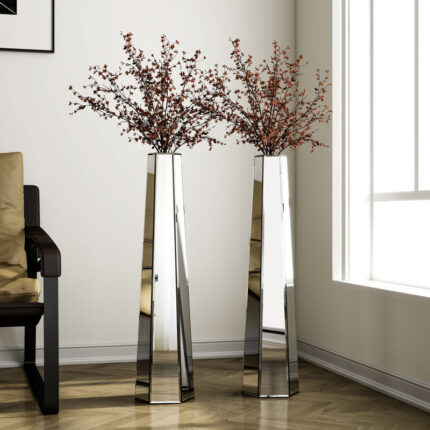 DeGrailly Handmade Glass Floor Vase (Set of 2) - Chic Decora