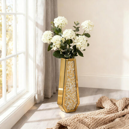 DeGrailly Handmade Mirrored Glass Floor Vase - Chic Decora