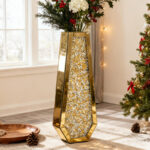 DeGrailly Handmade Mirrored Glass Floor Vase