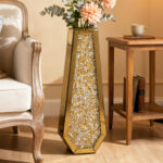 DeGrailly Handmade Mirrored Glass Floor Vase - Image 3