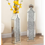 DeGrailly Large Glass Floor Vase Crushed Diamond for Living Home Decor (Set of 2) - Image 7