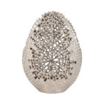 Decorative Aluminum Vase with Organic Cutout Design Sculptural Metal Accent Piece Modern Abstract Openwork Motif Freestanding Etched Detailing Artisan Style Vase Contemporary Home Decor Element. - Image 2