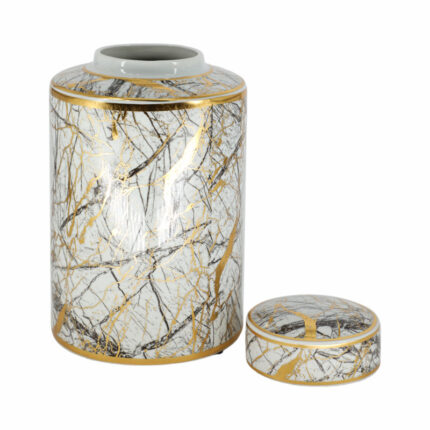 Decorative Jar – Stoneware Ceramic with Modern Design and Contemporary Detailing for Stylish Home Accents. - Chic Decora