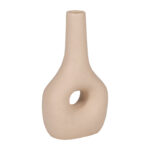 Decorative Stoneware Ceramic Vase with Sculptural Donut Shape and Boho Modern Design for Artistic Accent Styling and Contemporary Shelf or Tabletop Display - Image 6