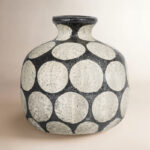 Delois Terra-cotta Vase with Wax Relief Dots, Natural