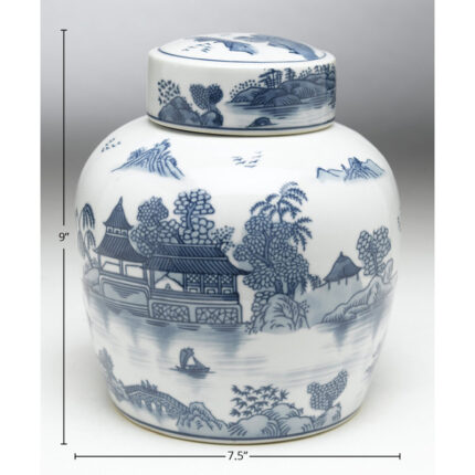 Desin Blue Porcelain Jar - Chic Decora