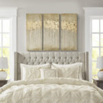 Dewy Forest Gold Foil Abstract 3-piece Canvas Wall Art Set - Image 4