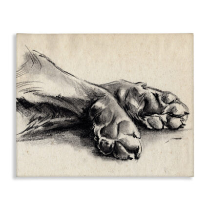 Dog Paw Charcoal Design Minimal Tan Black by Jennifer Paxton Parker – Graphic Art Print - Chic Decora