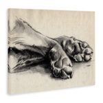 Dog Paw Charcoal Design Minimal Tan Black by Jennifer Paxton Parker - Graphic Art Print - Image 2