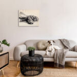 Dog Paw Charcoal Design Minimal Tan Black by Jennifer Paxton Parker - Graphic Art Print - Image 3