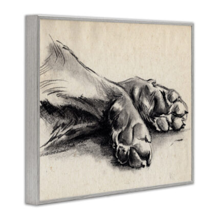 Dog Paw Charcoal Design Minimal Tan Black by Jennifer Paxton Parker – Graphic Art Print - Chic Decora