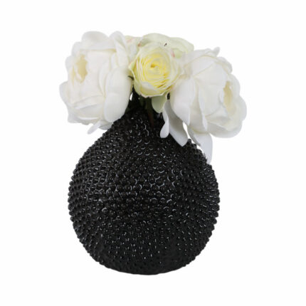 Dugg Textured Ceramic Glam Decorative Vase, Modern Accent for Stylish Display - Chic Decora