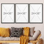 Duotone Black Wood Tree Ring Stump Neutral Decor Wall Art Framed On Canvas 3 Pieces Painting Print - Image 3