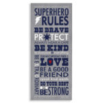 Durante Superhero Rules Typography Kids Wall Décor - Image 8