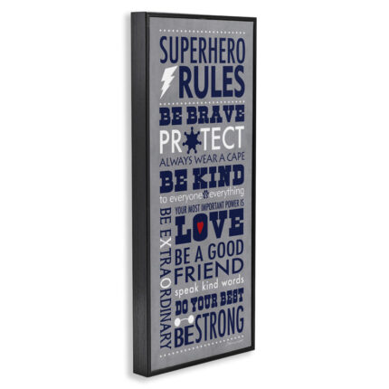 Durante Superhero Rules Typography Kids Wall Décor - Chic Decora