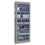 Durante Superhero Rules Typography Kids Wall Décor - Image 2