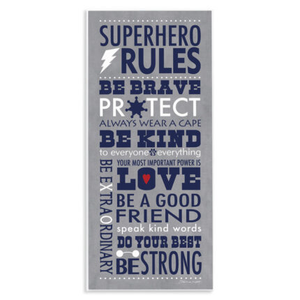 Durante Superhero Rules Typography Kids Wall Décor - Chic Decora