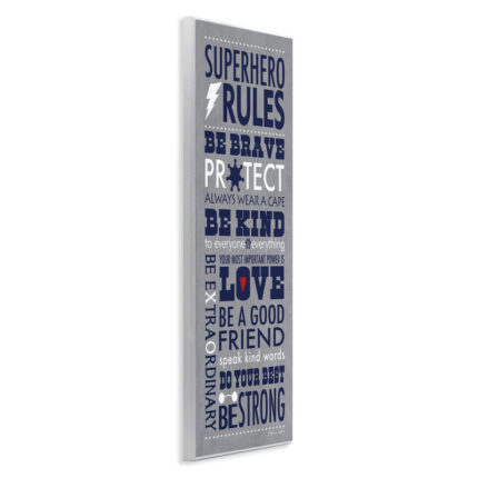 Durante Superhero Rules Typography Kids Wall Décor - Chic Decora