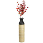 Dylon Black or White Cylinder-Shaped Tall Bamboo Floor Vases, Heights of 31 and 23.5 Inches - Image 5