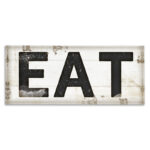 EAT Typography Vintage Sign by Jennifer Pugh - Textual Art Print on Canvas - Image 2