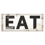 EAT Typography Vintage Sign by Jennifer Pugh - Textual Art Print on Canvas - Image 2
