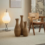 Eibhinn 3 Piece Set Retro Handmade Rattan Floor Vase, Tall Large Flower Vase, Multicolor Finish - Image 4