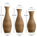 Eibhinn 3 Piece Set Retro Handmade Rattan Floor Vase, Tall Large Flower Vase, Multicolor Finish - Image 5